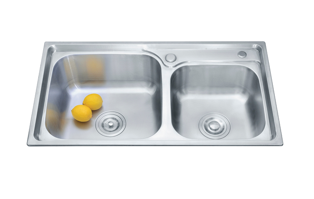 LS-7540D Chine prix d'usine cuisine en acier inoxydable double bol carré évier